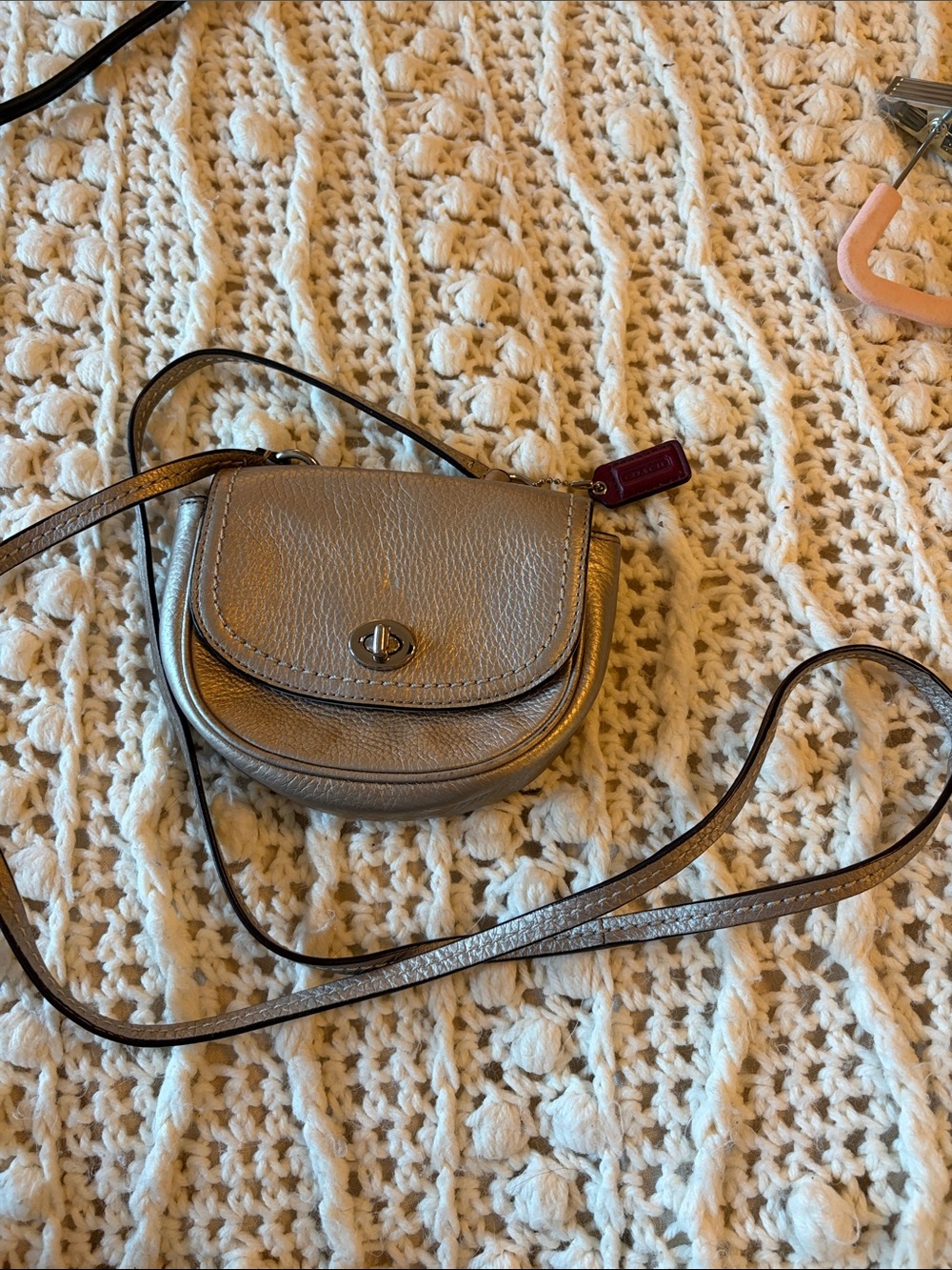 Coach Vintage Metallic Taupe Mini Crossbody with Turn-Lock